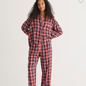 J.Crew Flannel long-sleeve cropped pajama pant set in plaid (Top Only)